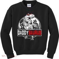 Funny Daddysaurus T Rex Gift Dinosaur Funny DaddySaurus Family Matching Gift Kids Sweatshirt thumb 0