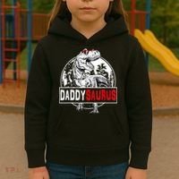 Funny Daddysaurus T Rex Gift Dinosaur Funny DaddySaurus Family Matching Gift Kids Hoodie thumb 3