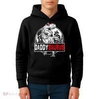 Funny Daddysaurus T Rex Gift Dinosaur Funny DaddySaurus Family Matching Gift Kids Hoodie thumb 4