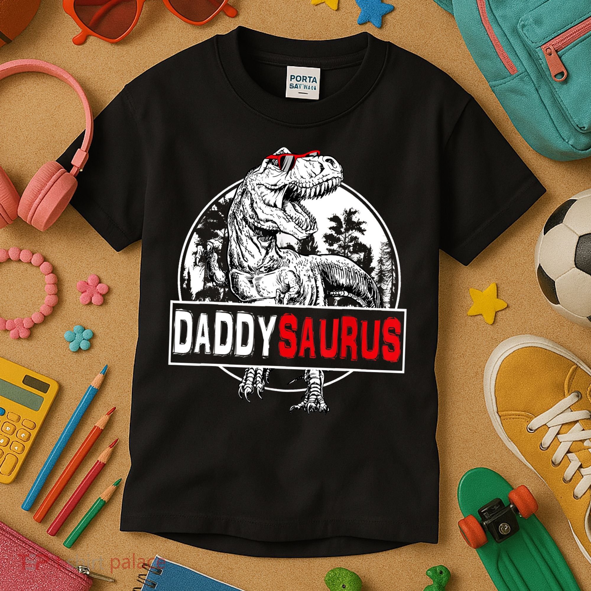 Funny Daddysaurus T Rex Gift Dinosaur Funny DaddySaurus Family Matching Gift Kids T-Shirt