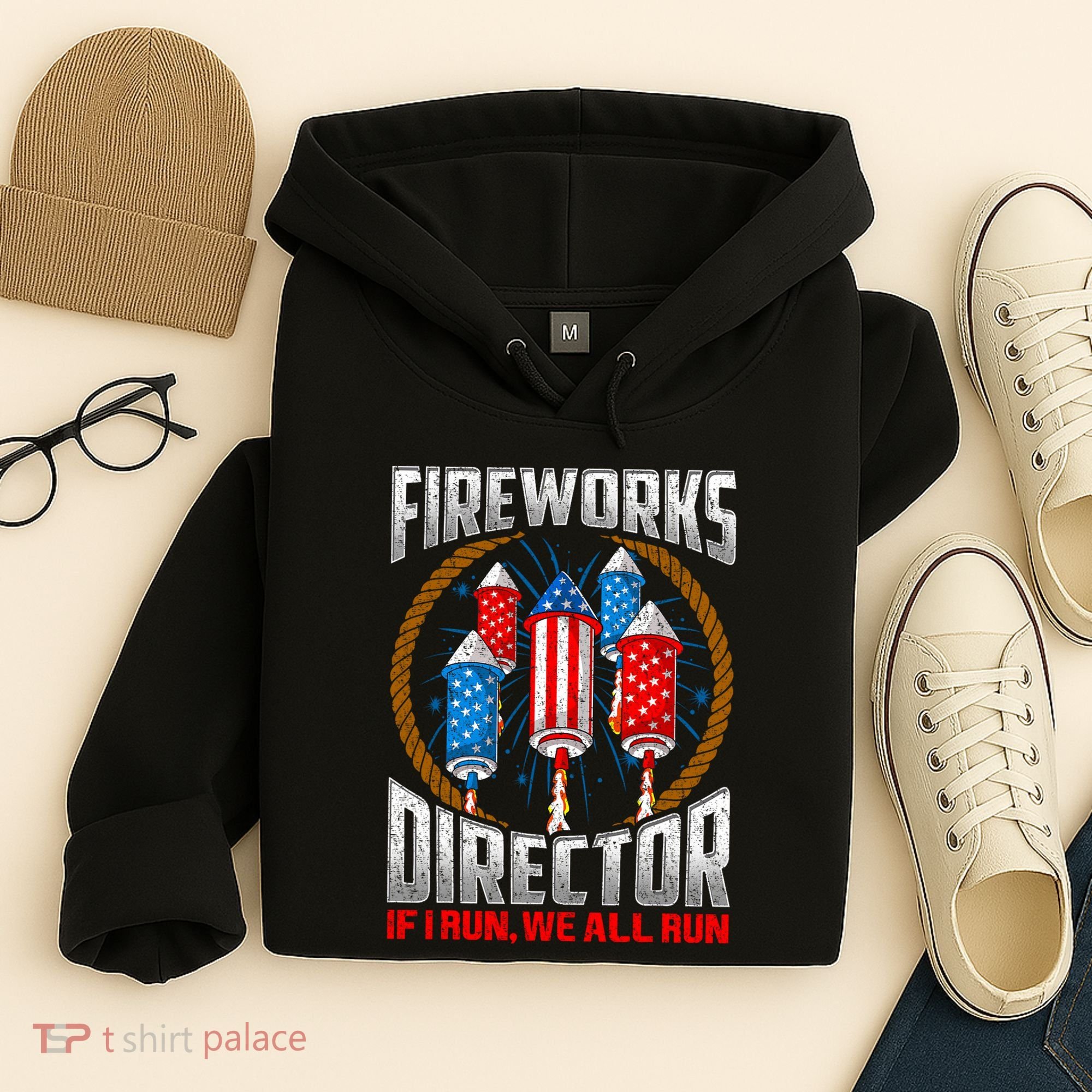 Firework Director Technician I Run You Run 4th Of July Hoodie
