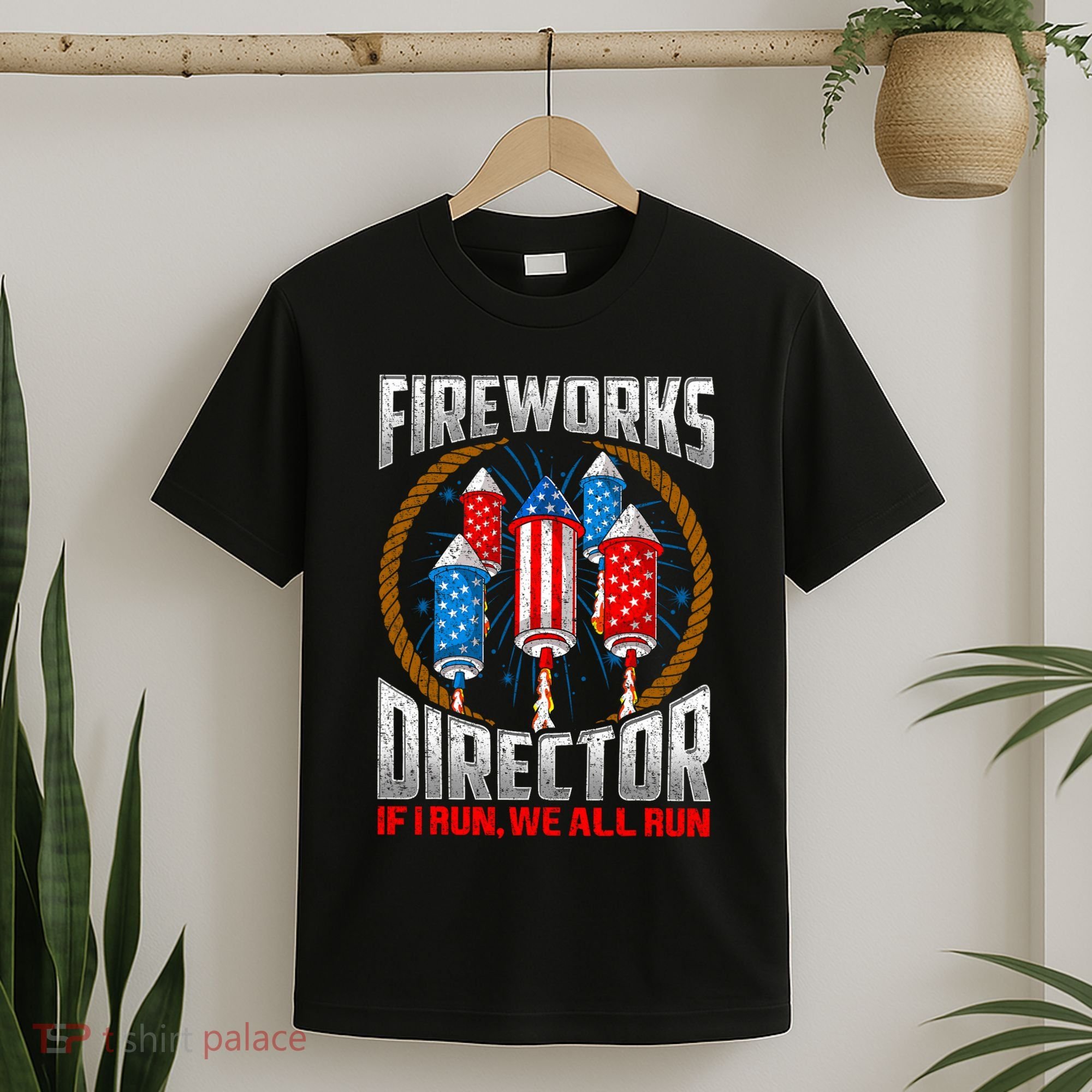 Firework Director Technician I Run You Run 4th Of July T-Shirt