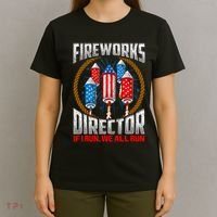 Firework Director Technician I Run You Run 4th Of July T-Shirt thumb 4
