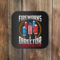 Firework Director Technician I Run You Run 4th Of July Coaster thumb 0