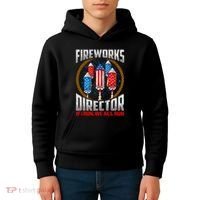 Firework Director Technician I Run You Run 4th Of July Kids Hoodie thumb 4