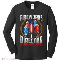 Firework Director Technician I Run You Run 4th Of July Kids Long Sleeve Shirt thumb 0