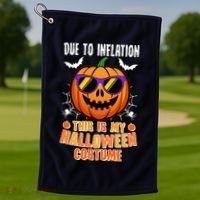Funny Due To Inflation This Is My Halloween Costume Golf Towel thumb 1