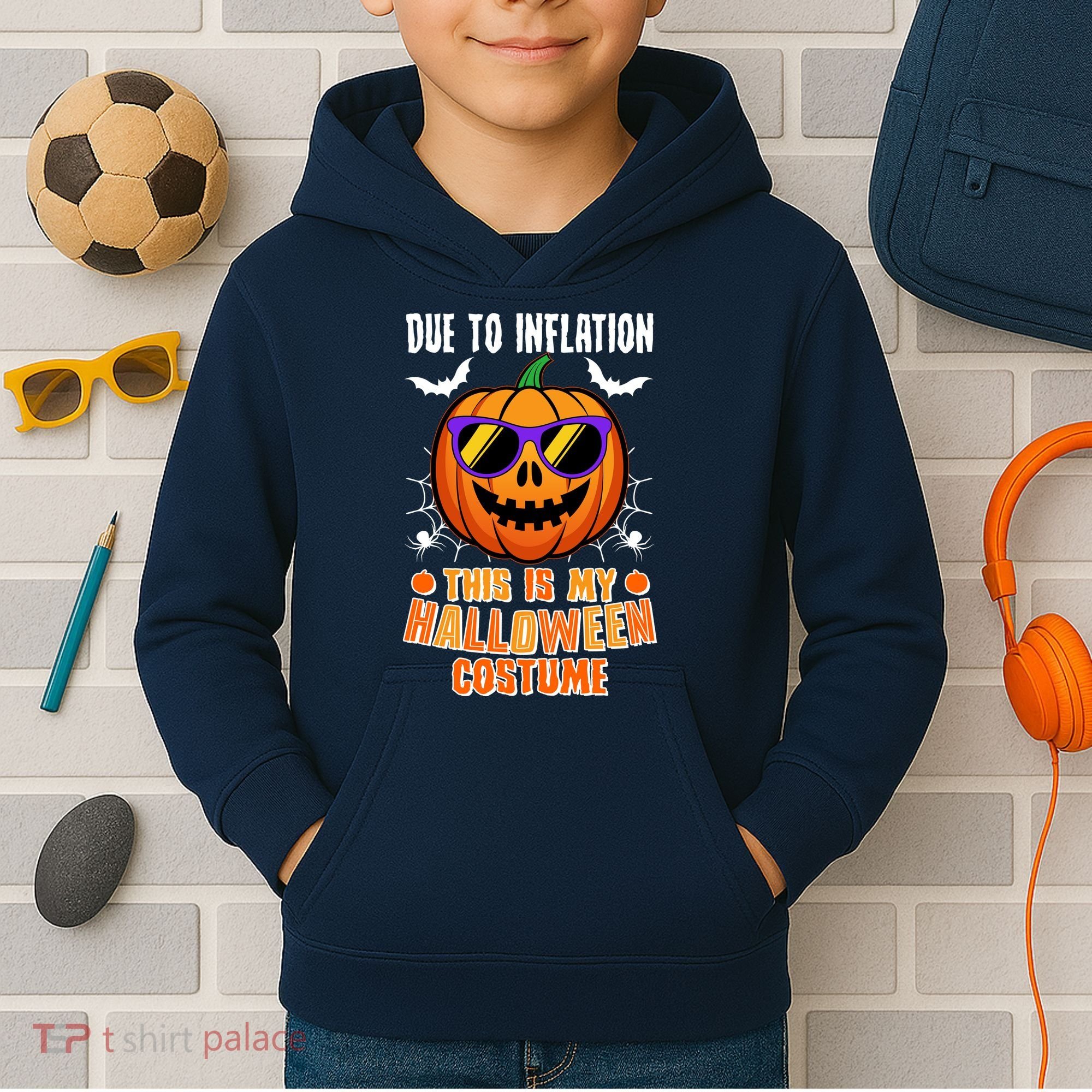 Funny Due To Inflation This Is My Halloween Costume Kids Hoodie