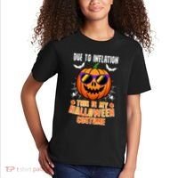 Funny Due To Inflation This Is My Halloween Costume Kids T-Shirt thumb 2