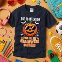 Funny Due To Inflation This Is My Halloween Costume Kids T-Shirt thumb 3