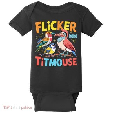 Flicker Dodo Titmouse Bird Lover Nature Lover Baby Bodysuit