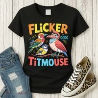Flicker Dodo Titmouse Bird Lover Nature Lover Women's T-Shirt thumb 3