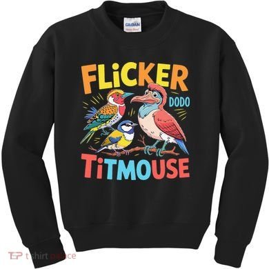 Flicker Dodo Titmouse Bird Lover Nature Lover Kids Sweatshirt