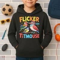 Flicker Dodo Titmouse Bird Lover Nature Lover Kids Hoodie thumb 2