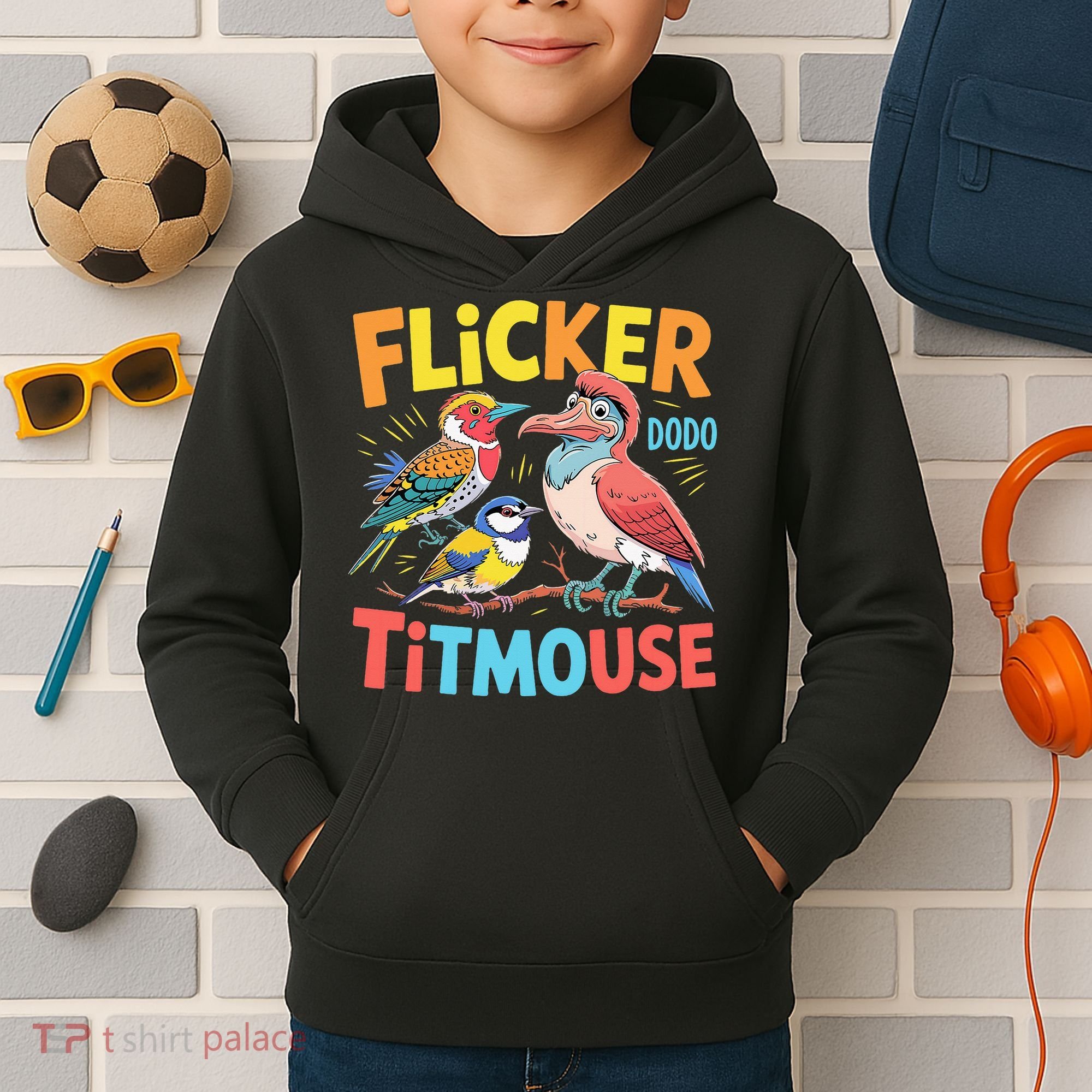 Flicker Dodo Titmouse Bird Lover Nature Lover Kids Hoodie