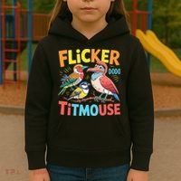 Flicker Dodo Titmouse Bird Lover Nature Lover Kids Hoodie thumb 3