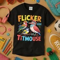 Flicker Dodo Titmouse Bird Lover Nature Lover Kids T-Shirt thumb 3