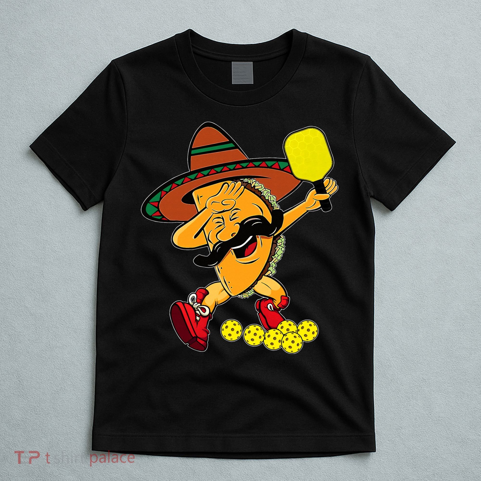 Funny Dabbing Taco Pickleball Ball Sport Lover Cinco De Mayo T-Shirt