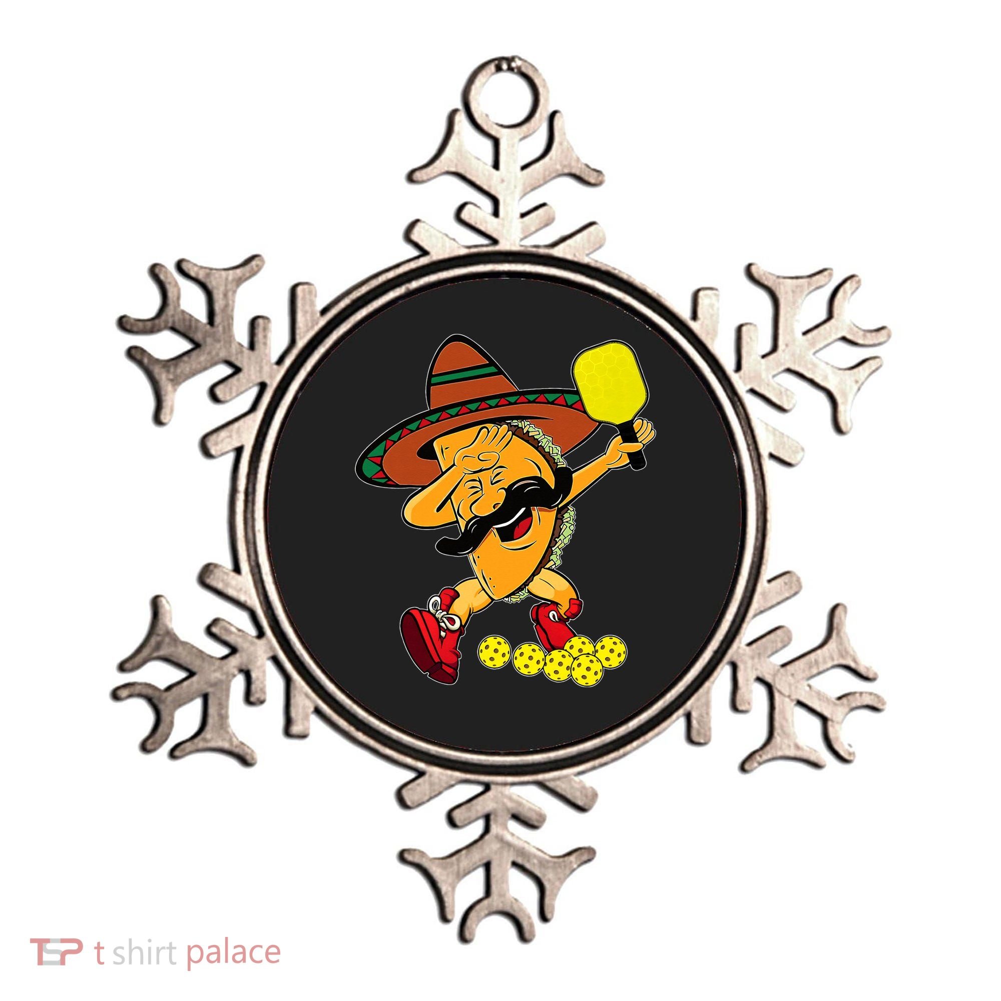 Funny Dabbing Taco Pickleball Ball Sport Lover Cinco De Mayo Ornament