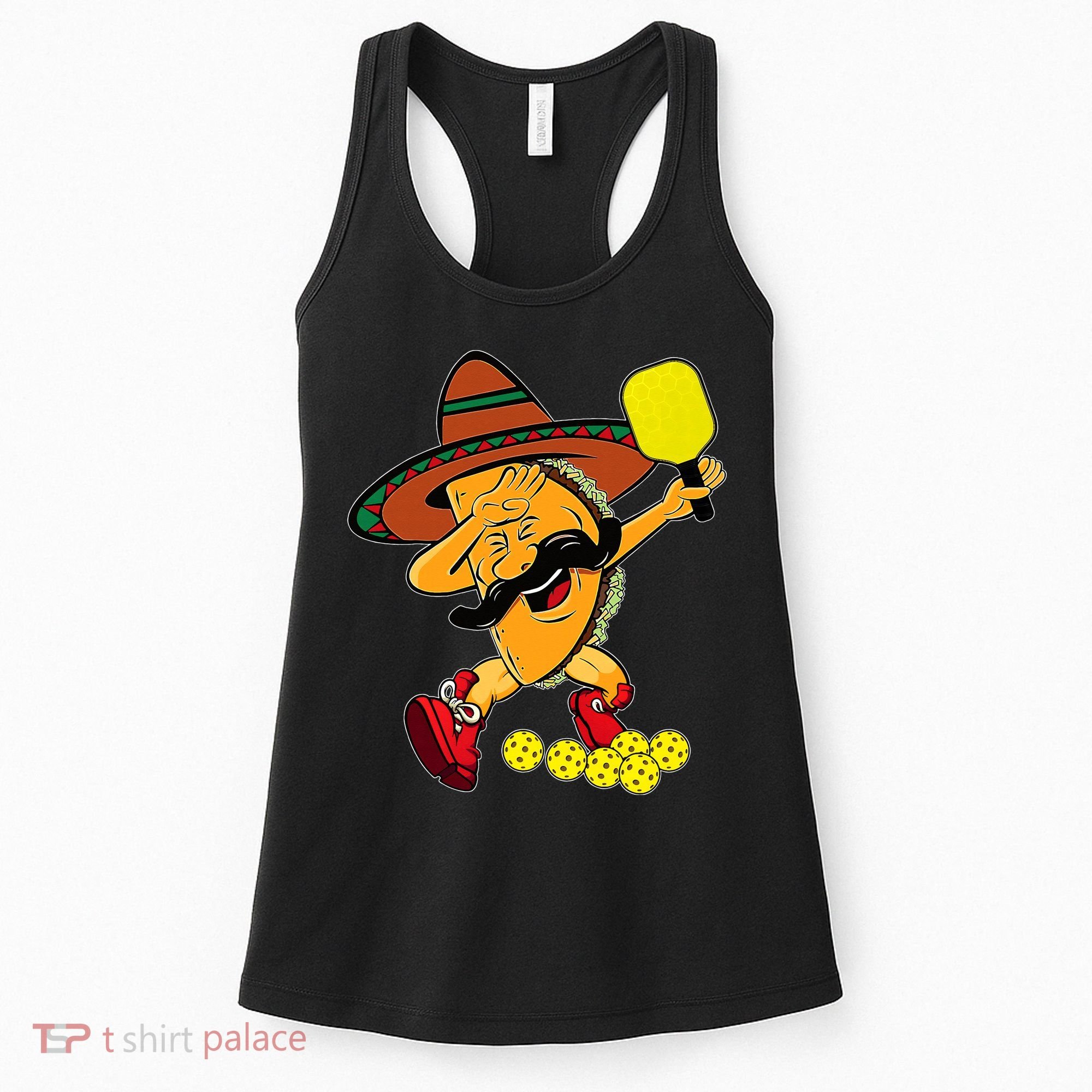 Funny Dabbing Taco Pickleball Ball Sport Lover Cinco De Mayo Women's Tank Top