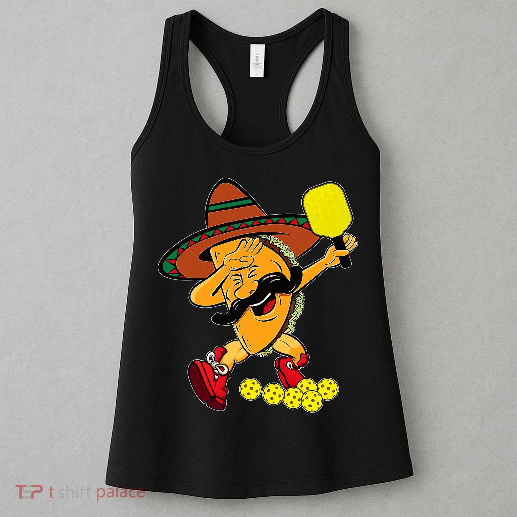 Funny Dabbing Taco Pickleball Ball Sport Lover Cinco De Mayo Women's Tank Top