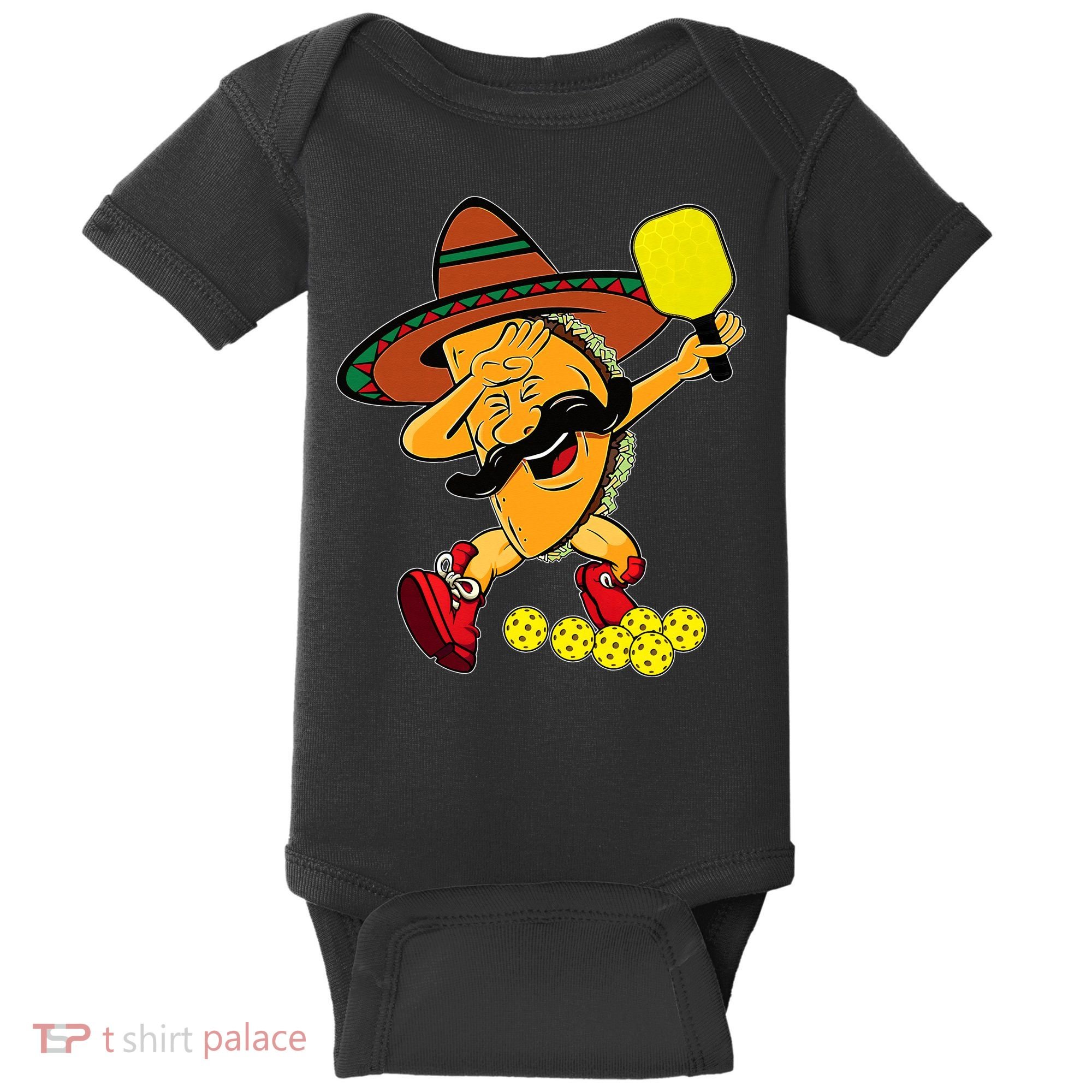 Funny Dabbing Taco Pickleball Ball Sport Lover Cinco De Mayo Baby Bodysuit