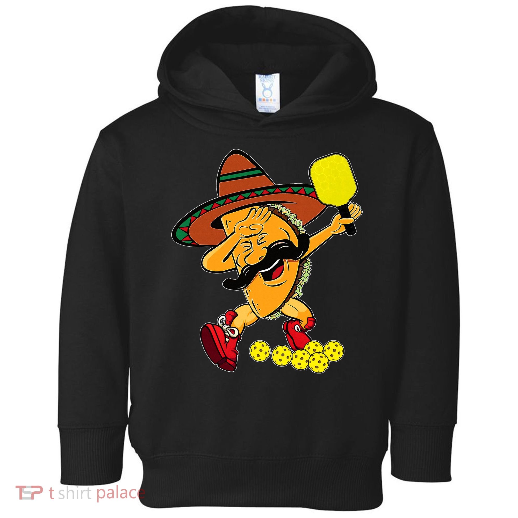 Funny Dabbing Taco Pickleball Ball Sport Lover Cinco De Mayo Toddler Hoodie