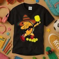 Funny Dabbing Taco Pickleball Ball Sport Lover Cinco De Mayo Kids T-Shirt thumb 3