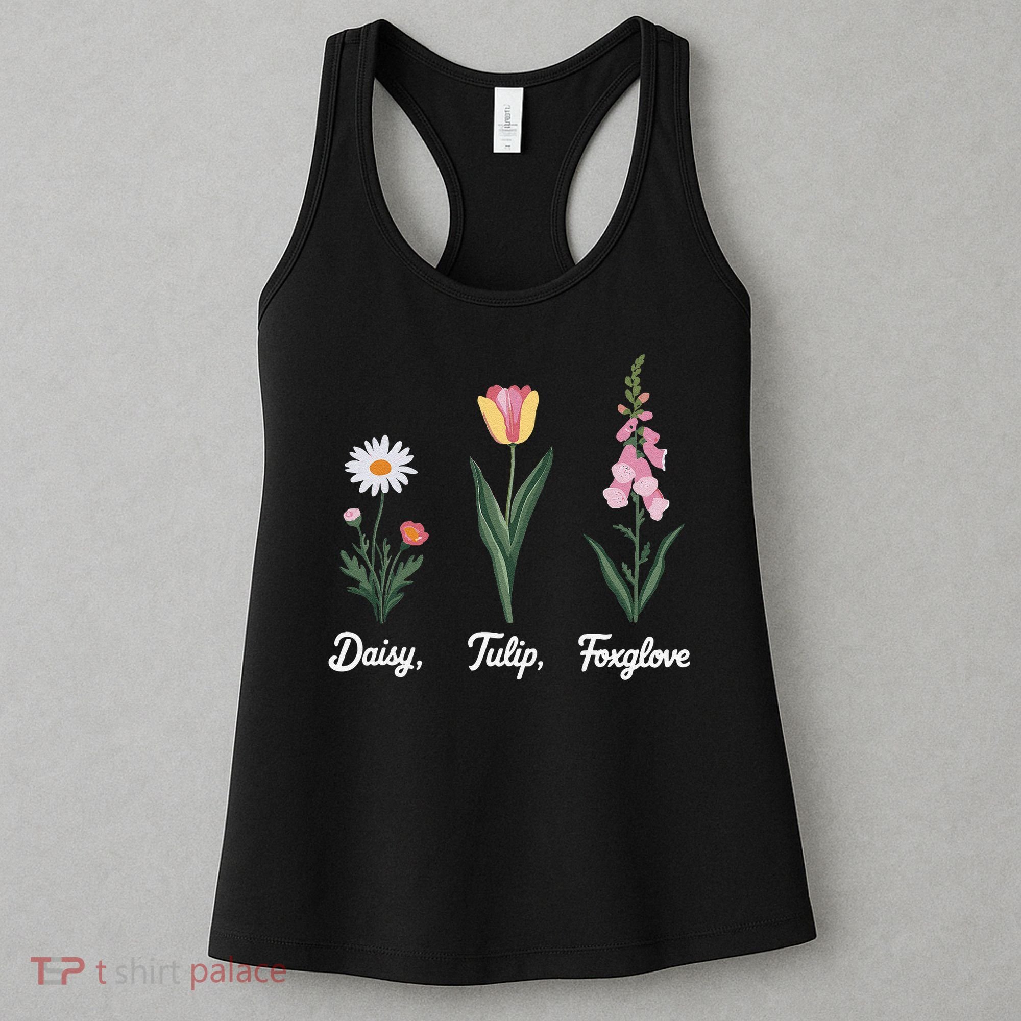 Foxglove Daisy Tulip Floral Floral Plant Women's Tank Top