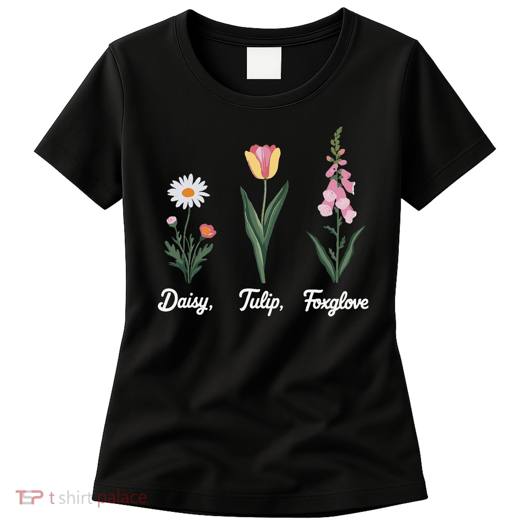 Foxglove Daisy Tulip Floral Floral Plant Women's T-Shirt