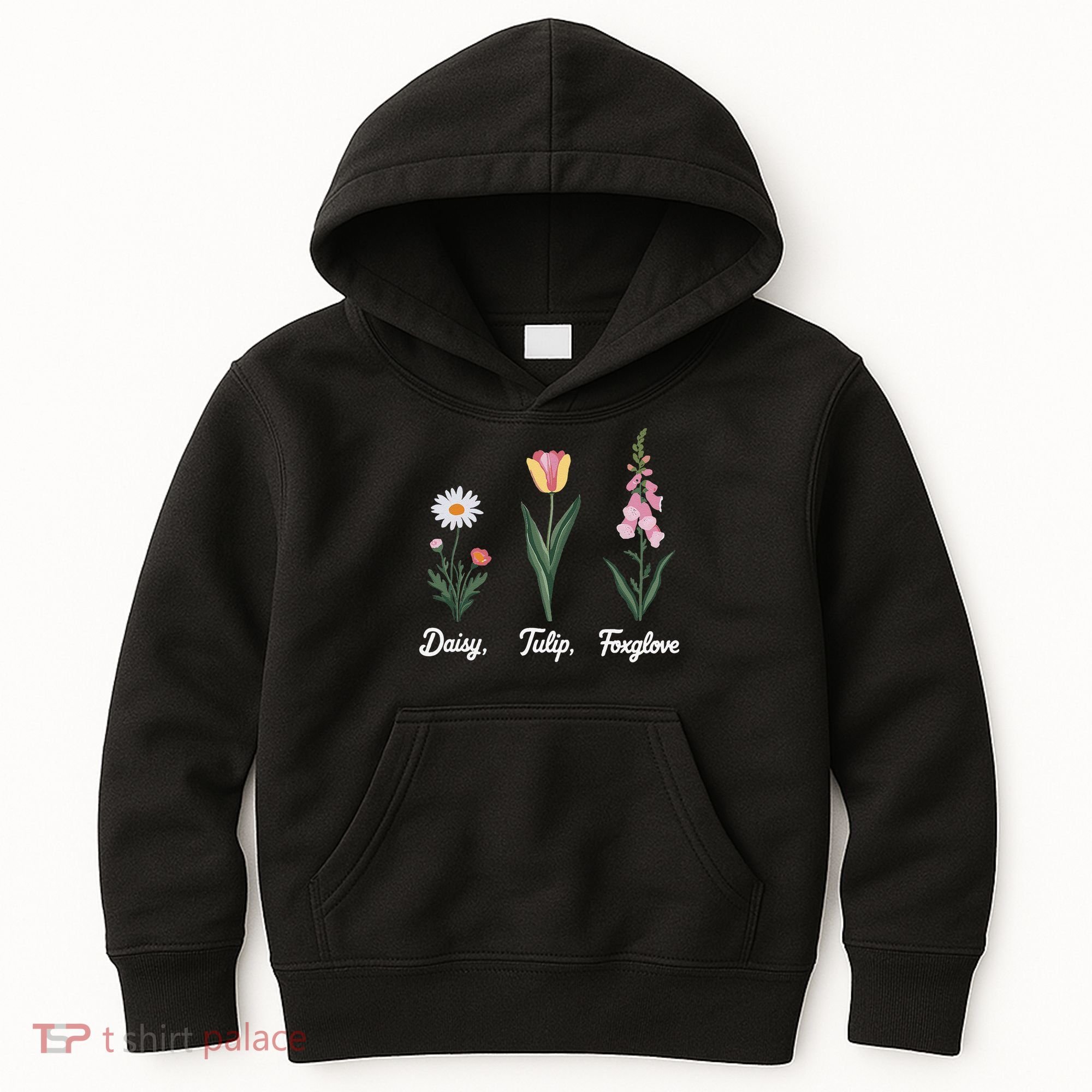 Foxglove Daisy Tulip Floral Floral Plant Kids Hoodie