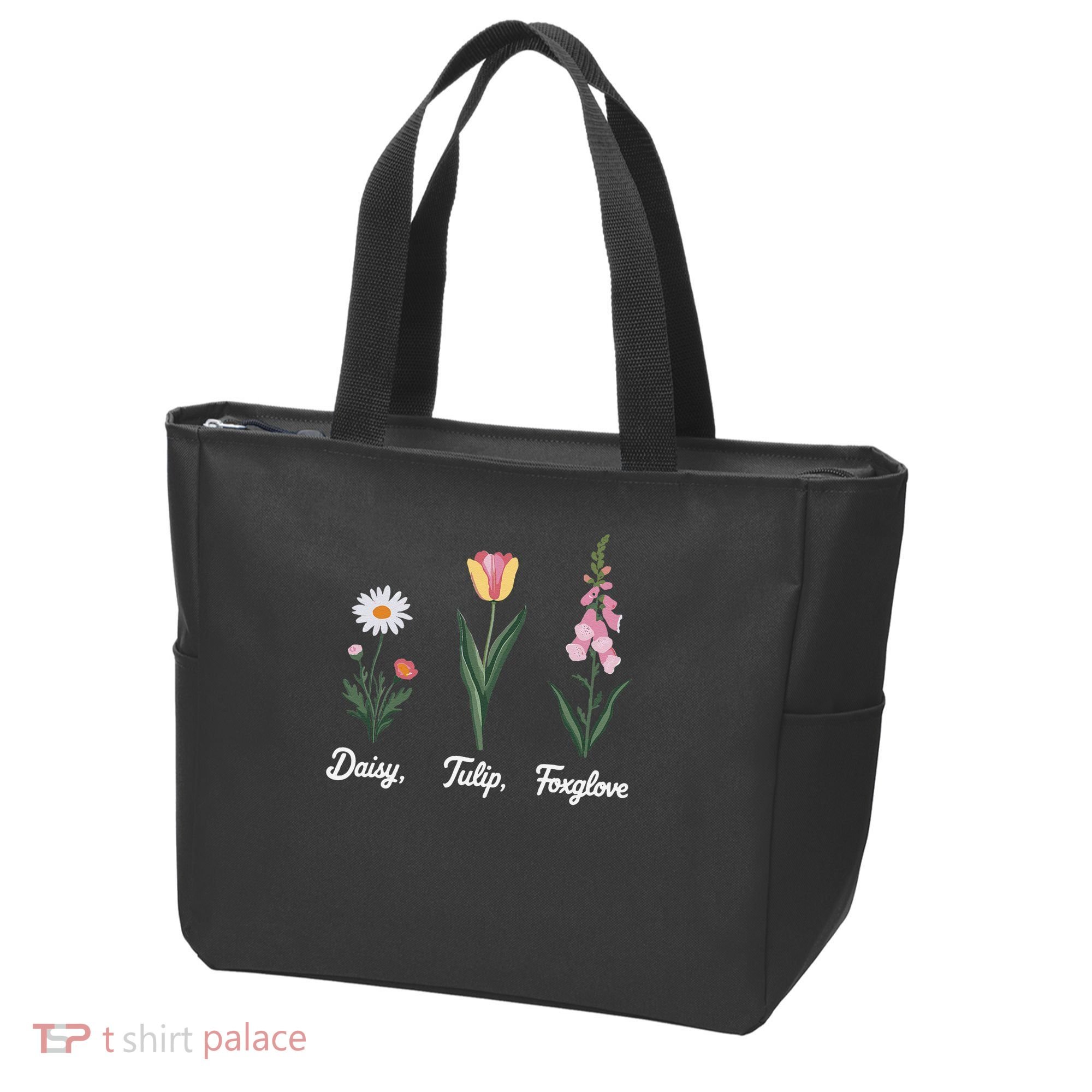 Foxglove Daisy Tulip Floral Floral Plant Tote Bag