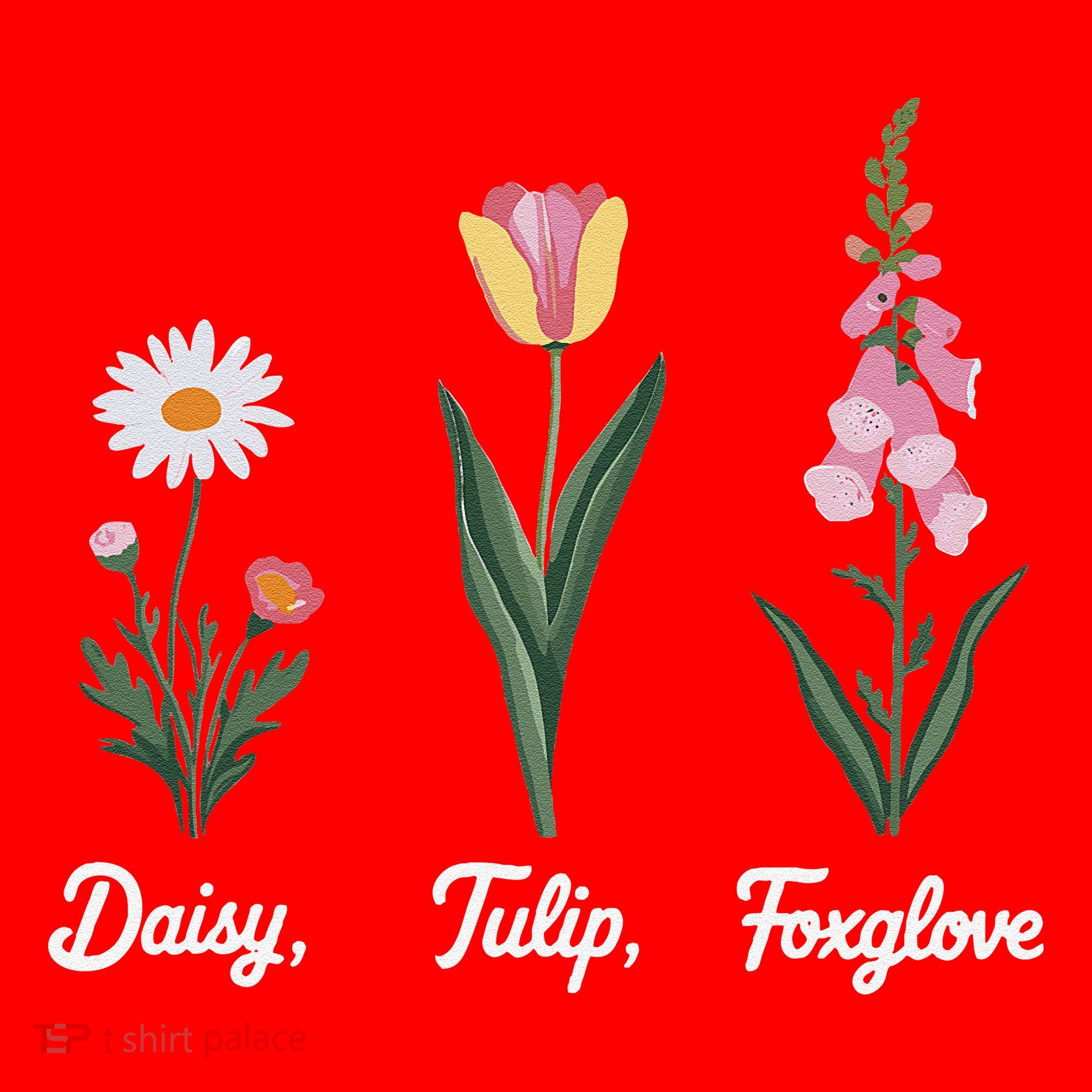 Foxglove Daisy Tulip Floral Floral Plant Santa Hat