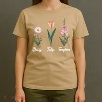 Foxglove Daisy Tulip Floral Floral Plant T-Shirt thumb 4