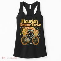 Flourish Dream Thrive Floral Bike Subtle 8647 Trump Resist  Women's Tank Top thumb 0