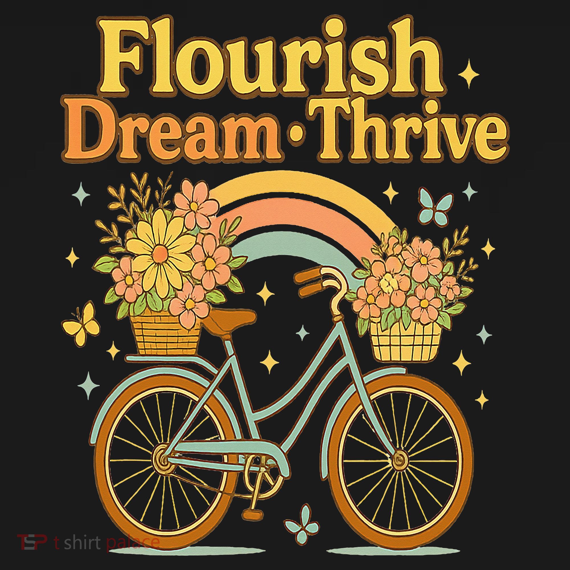 Flourish Dream Thrive Floral Bike Subtle 8647 Trump Resist  Women's Tank Top