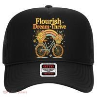 Flourish Dream Thrive Floral Bike Subtle 8647 Trump Resist  Hat thumb 0