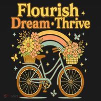 Flourish Dream Thrive Floral Bike Subtle 8647 Trump Resist  Women's T-Shirt thumb 6