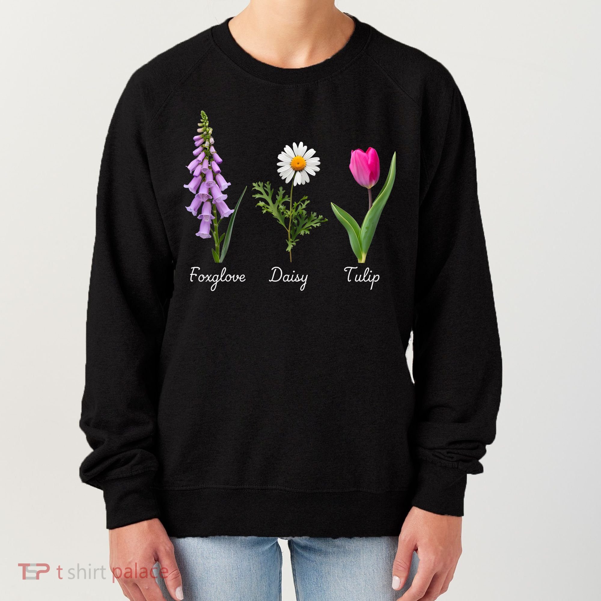 Foxglove Daisy Tulip Floral Women's Sweatshirt