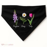 Foxglove Daisy Tulip Floral USA-Made Doggie Bandana thumb 0