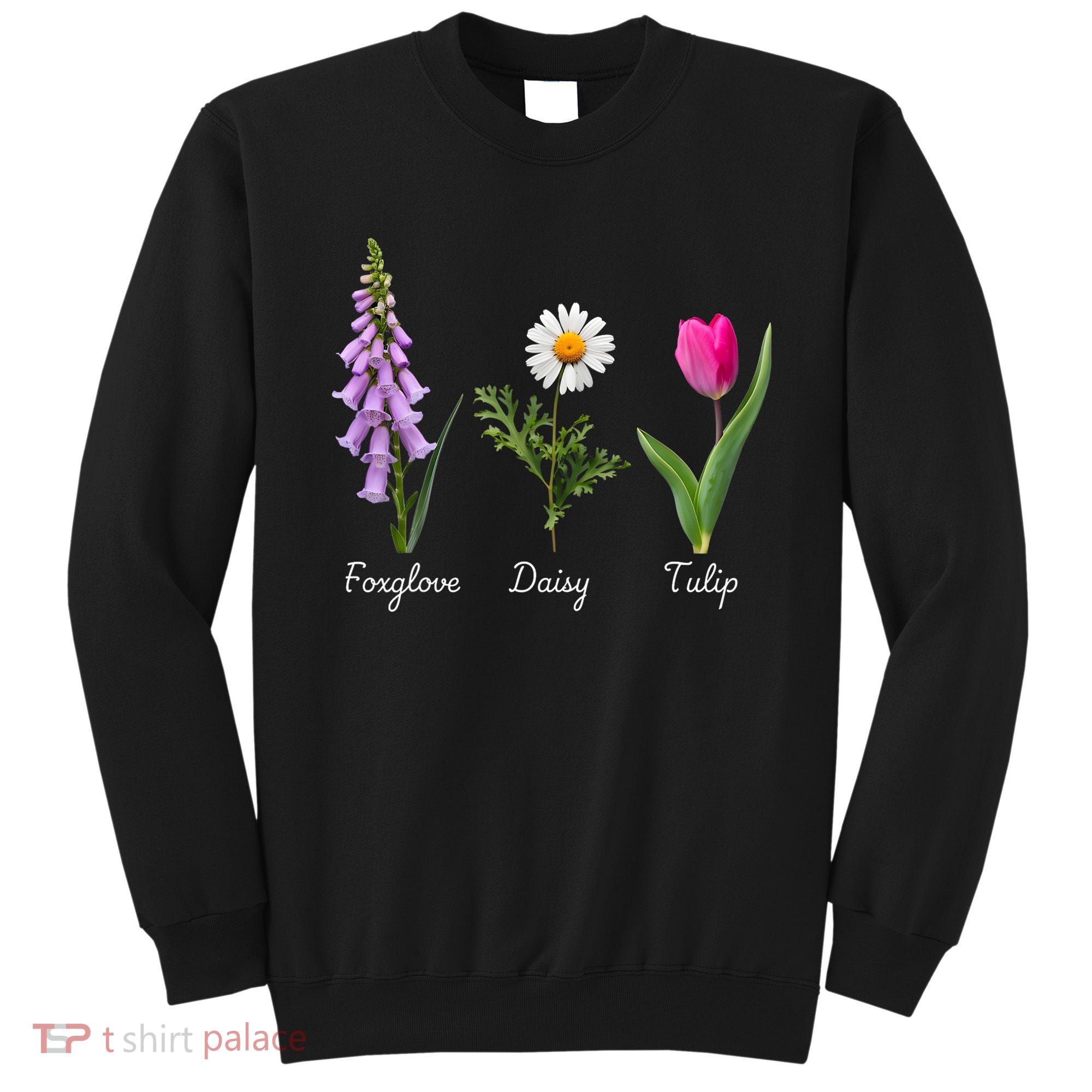 Foxglove Daisy Tulip Floral Sweatshirt