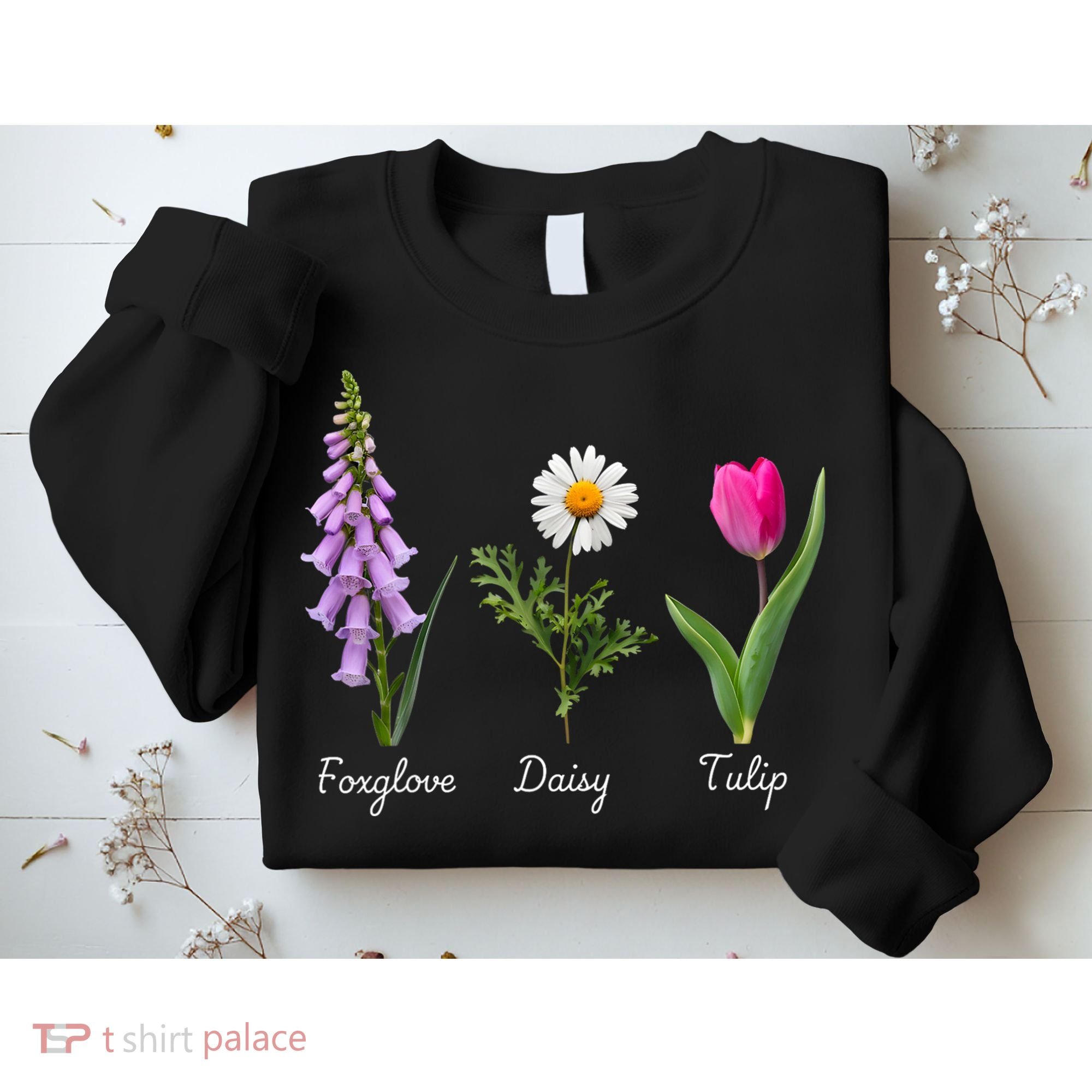 Foxglove Daisy Tulip Floral Sweatshirt