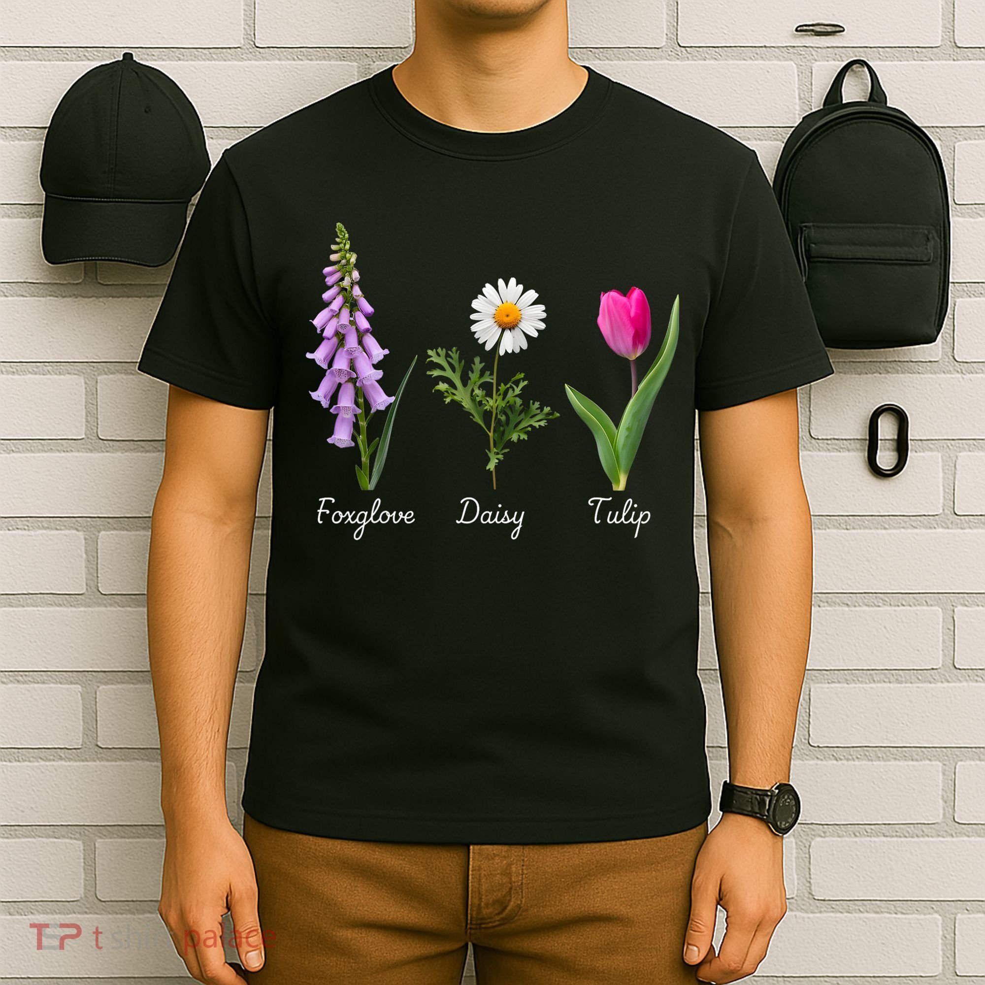 Foxglove Daisy Tulip Floral T-Shirt