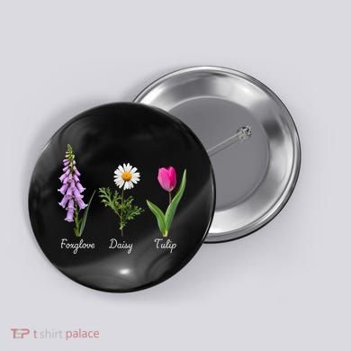 Foxglove Daisy Tulip Floral Button