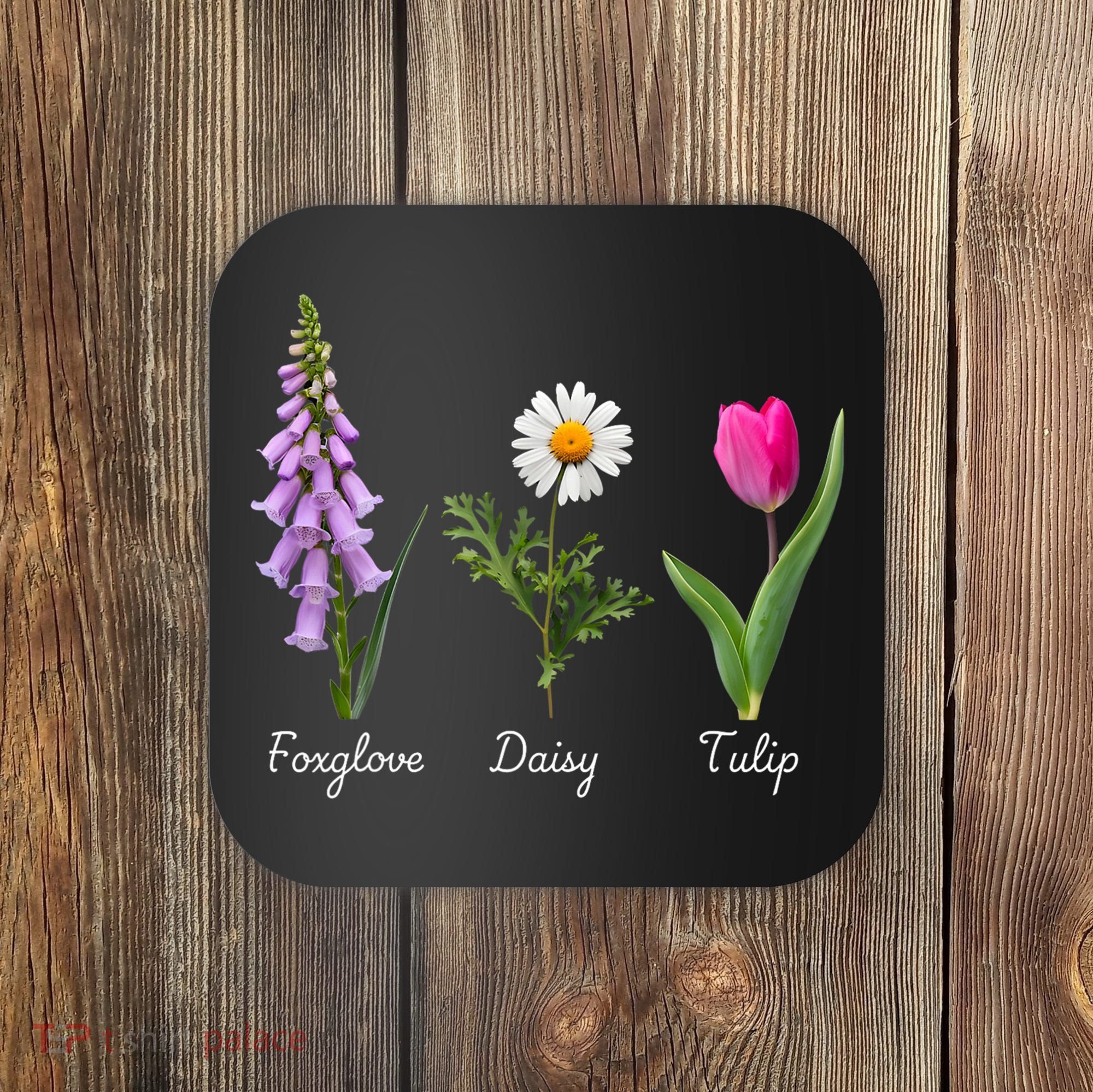 Foxglove Daisy Tulip Floral Coaster