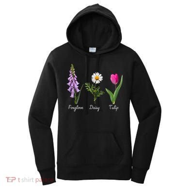 Foxglove Daisy Tulip Floral Women's Hoodie