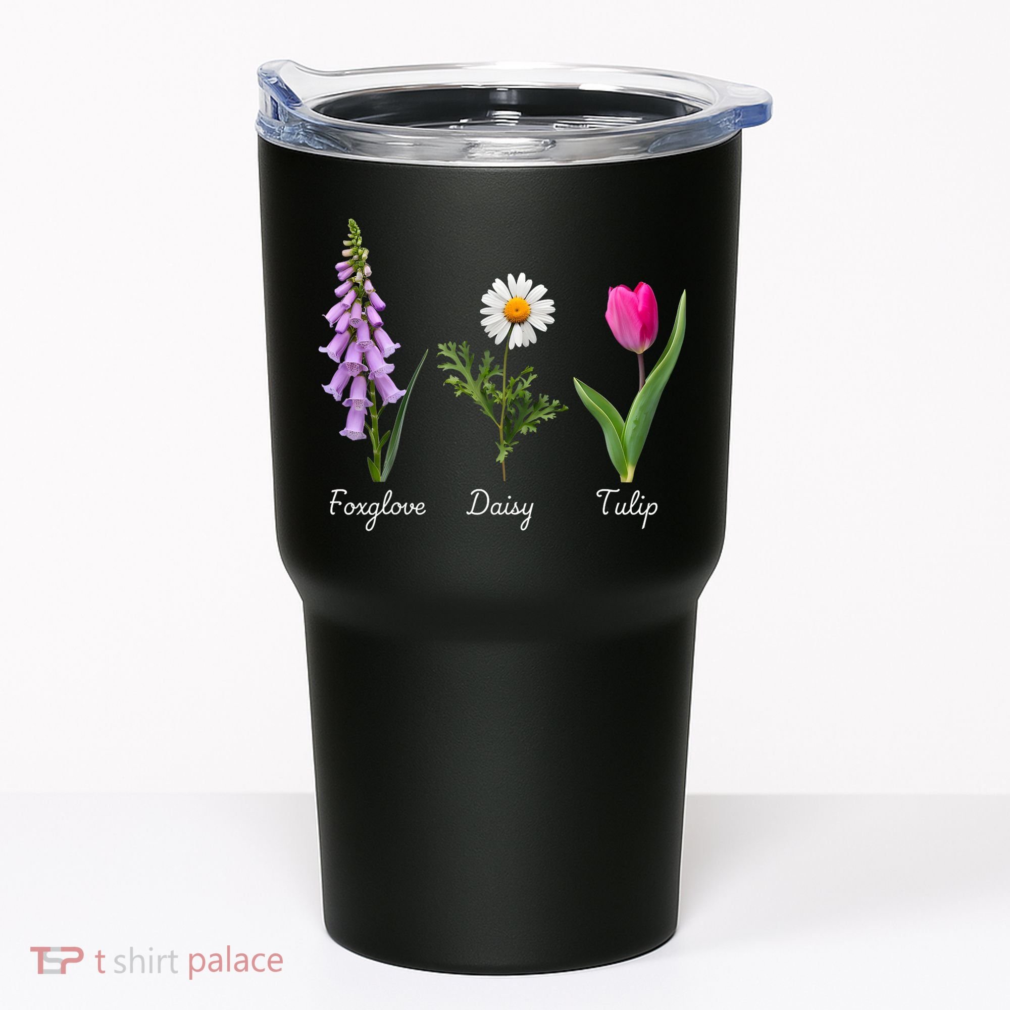Foxglove Daisy Tulip Floral Tumbler