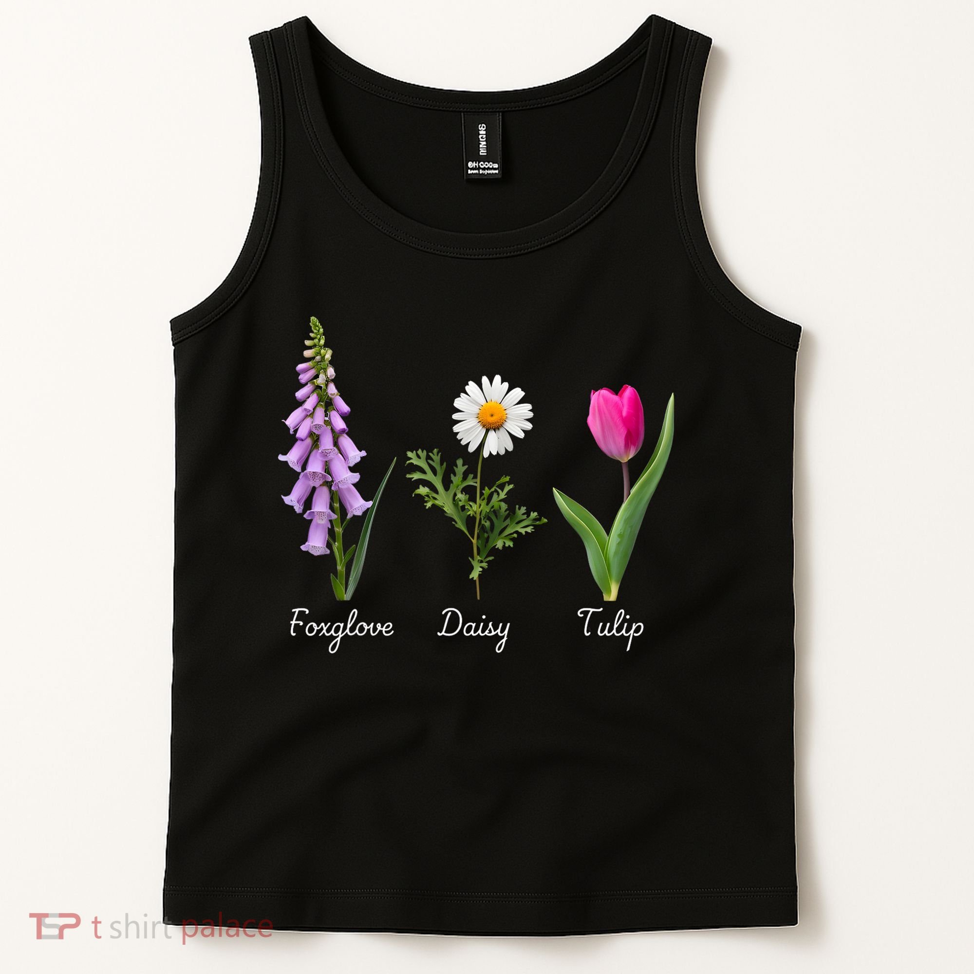 Foxglove Daisy Tulip Floral Tank Top