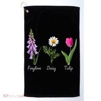 Foxglove Daisy Tulip Floral Golf Towel thumb 0