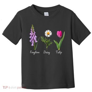 Foxglove Daisy Tulip Floral Toddler T-Shirt